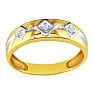 Mens Diamond Bands: Mens Diamond Band in 10k Yellow Gold Image-3