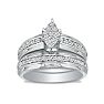 1/2ct Marquise Head Diamond Bridal Set in 10k White Gold Image-1