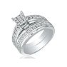 1/2ct Princess Shaped Head Diamond Bridal Set in 10k White Gold Image-2