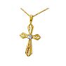 Filigree Diamond Cross Pendant in 10k Yellow Gold Image-2