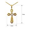 Filigree Diamond Cross Pendant in 10k Yellow Gold Image-4