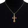Filigree Diamond Cross Pendant in 10k Yellow Gold Image-5
