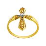 Diamond Cross Ring in Yellow Gold Image-3