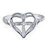 10k White Gold Filigree Diamond Cross Ring Image-1