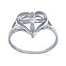 10k White Gold Filigree Diamond Cross Ring Image-3