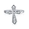Diamond Cross Ring in White Gold Image-1