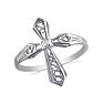 Diamond Cross Ring in White Gold Image-2