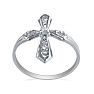 Diamond Cross Ring in White Gold Image-3