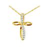 .12ct Journey Diamond Cross Pendant in 10k Yellow Gold Image-1