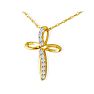 .12ct Journey Diamond Cross Pendant in 10k Yellow Gold Image-2