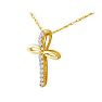 .12ct Journey Diamond Cross Pendant in 10k Yellow Gold Image-3