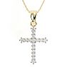 The Classic 1/4ct Diamond Cross Pendant in 10k Yellow Gold Image-1