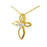 .10ct 4 Diamond Center Point Cross Pendant in 10k Yellow Gold Image-2