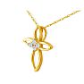 .10ct 4 Diamond Center Point Cross Pendant in 10k Yellow Gold Image-3