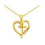.03ct Cross in Heart Pendant in 10k Yellow Gold Image-1