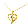 .03ct Cross in Heart Pendant in 10k Yellow Gold Image-2