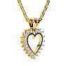 1/4 Carat Classic Diamond Heart Pendant in Yellow Gold Image-2