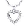 1/4 Carat Classic Diamond Heart Pendant in White Gold Image-1