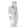 1/4ct Ladies Traditional Diamond Bridal Set in 10k White Gold Image-3
