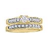 1/4ct Ladies Traditional Diamond Bridal Set, 10K Yellow Gold Image-1