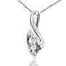 1/10ct Swirl Style Three Diamond Pendant in Solid Sterling Silver Image-2