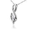 1/10ct Swirl Style Three Diamond Pendant in Solid Sterling Silver Image-3