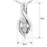 1/10ct Swirl Style Three Diamond Pendant in Solid Sterling Silver Image-4