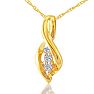 1/10 Carat Three Diamond Swirl Pendant In 10k Yellow Gold Image-2