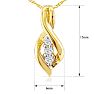 1/10 Carat Three Diamond Swirl Pendant In 10k Yellow Gold Image-4