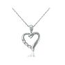 .08ct Three Diamond Heart Pendant in 10k White Gold Image-1