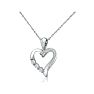 .08ct Three Diamond Heart Pendant in 10k White Gold Image-2