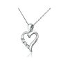 .08ct Three Diamond Heart Pendant in 10k White Gold Image-3