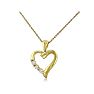 .08ct Three Diamond Heart Pendant in 10k Yellow Gold Image-2