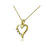 .08ct Three Diamond Heart Pendant in 10k Yellow Gold Image-3