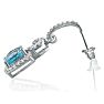 Dangling Micropave Blue Topaz and Diamond Earrings, 14K White Gold Image-3