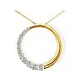 1ct Circle Style Journey Diamond Pendant in 14k Yellow Gold Image-1