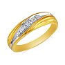 Men's Promise Ring with Five Diamonds in 10k Yellow Gold Image-2