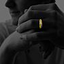 Men's Promise Ring with Five Diamonds in 10k Yellow Gold Image-3