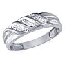 Men's Promise Rings: Men's Flowing Diamond Band in 10k White Gold | Mens Diamond Rings Image-2