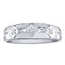 Mens Diamond Bands: Mens Modern Diamond Band in 10k White Gold Image-1