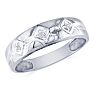 Mens Diamond Bands: Mens Modern Diamond Band in 10k White Gold Image-2