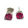 Pink Gemstones 2/3 Carat Pink Topaz Stud Earrings in 14k White Gold Image-2