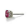 Pink Gemstones 2/3 Carat Pink Topaz Stud Earrings in 14k White Gold Image-3