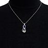 1 Carat Amethyst and Diamond Cat Necklace In 10K White Gold, 18 Inches Image-5