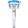 Cushion Cut 4ct Blue Topaz and Diamond Ring in 14K White Gold Image-3