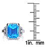 Blue Topaz Jewelry: Interlocking Bit Fluted 3ct Blue Topaz and Diamond Ring in 14k White Gold 
 Image-6