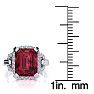 Garnet Ring: Garnet Jewelry: Interlocking Bit Fluted 3ct Garnet and Diamond Ring in 14k White Gold Image-6
