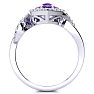 2 1/2ct Pear Shape Amethyst and Diamond Ring in 14K White Gold Image-3