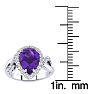 2 1/2ct Pear Shape Amethyst and Diamond Ring in 14K White Gold Image-5