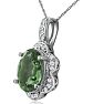 Large 4ct Oval Green Amethyst and Diamond Pendant in 14k White Gold Image-3